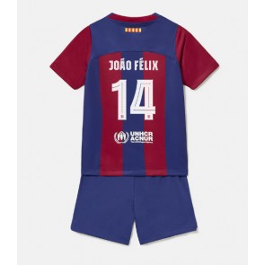 Maillot de foot Barcelona Joao Felix #14 Domicile enfant 2023-24 Manches Courte (+ pantalon court)
